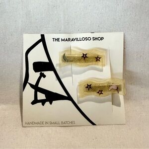 Moon and Star Glitter Mini Hair Clips